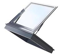 Fenêtre de toit - Ventilation manuelle en aluminium + verre trempé, design multi-angle, idéal pour grenier/véranda, éclairage de toit plat (60 x 50 cm)