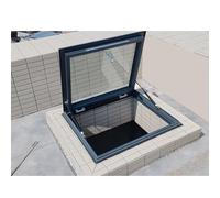 Fenêtre de toit verrouillable, trappe d'accès au toit en aluminium avec double panneau en verre trempé pour toit incliné ou plat