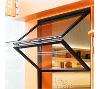 Fenêtre de vente en aluminium antirouille,Fenêtre coulissante en verre pour concession avec poignée de verrouillage,Fenêtre de stand de vente de café avec verre trempé de 5 mm(26x23in/66x58cm)