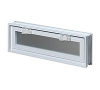 Fenêtre de ventilation à insérer dans un mur en blocs de verre, brique ou béton | Dimensions: 57,9x19x8cm | Remplace 3 blocs de verre de 19x19x8cm | Unité de vente: 1 fenêtre