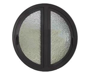 Fenêtre de ventilation rotative, fenêtre de cabanon rotative circulaire à 90° - Hublots de ventilation à ouverture bilatérale avec verre trempé à effet ondulé, 40 cm / 15,7" - Idéale pour le