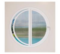 Fenêtre de ventilation rotative ronde en verre avec poignée de verrouillage - Fenêtre pivotante blanche pour salle de bain, cuisine, abri de jardin - Mise à niveau sûre et élégante de la maison