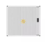 Fenêtre en aluminium Fenêtre coulissante horizontale avec panneaux occultants, Portes pliantes en accordéon, Aucun perçage nécessaire(1404x1486mm)