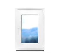 Fenêtre en PVC blanc double vitrage 4/24/4 LxH 40 x 50 cm d'ouverture Droite Satinato Toutes les tailles 400 x 500 mm Oscillo-battant 1 vantail - BauPlaza