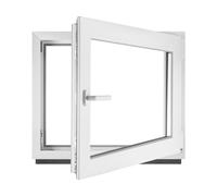 Fenêtre en PVC blanc double vitrage 4/24/4 LxH 60 x 50 cm d'ouverture Droite Toutes les tailles 600 x 500 mm Oscillo-battant 1 vantail - BauPlaza