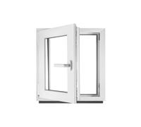Fenêtre en PVC blanc double vitrage 4/24/4 LxH 80 x 80 cm d'ouverture Gauche Toutes les tailles 800 x 800 mm Oscillo-battant 1 vantail - BauPlaza