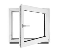 Fenêtre en PVC blanc vitrage triple 4/10/4/10/4 - LxH 120 x 55 cm d'ouverture Droite Toutes les tailles 1200 x 550 mm Oscillo-battant 1 vantail - BauPlaza