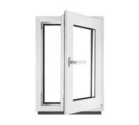 Fenêtre en PVC blanc vitrage triple 4/10/4/10/4 - LxH 40 x 120 cm d'ouverture Droite Toutes les tailles 400 x 1200 mm Oscillo-battant 1 vantail - BauPlaza