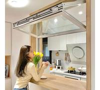 Fenetre Fenêtre de Stand de Concession Coulissante Verticale, Fenêtre de Passage de Comptoir de Bar Sans Cadre Inférieur, Fenêtres Pliantes en Aluminium pour Cuisine(White,22x38in/56x96cm)