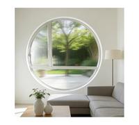 Fenêtre Fenêtre D'intimité Ronde Avec Poignée, Cadre En Alliage D'aluminium Et Verre Trempé, Fenêtres Encastrées Pour Salon, Bureau À Domicile(White,53 cm/20.9 in)