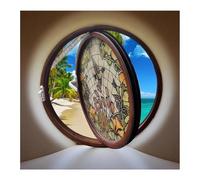 Fenêtre Fenêtres Rondes En Alliage D'aluminium, Verre Trempé De 5 Mm D'épaisseur, Fenêtre Décorative Rétro Avec Éclairage Et Ventilation, Joint D'étanchéité, Rotation À 360°(79 cm/31.1 in)