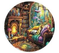Fenêtre Forêt Fantastique Cheminée Confortable Bibliothèque Puzzle 1000 Pièces Coffret Puzzle 1000 Pièces Détente Décoration 1000pcs (67.5x67.5cm)