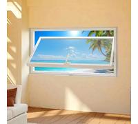 Fenêtre hublot en verre trempé,fenêtre à battant pivotante à 360° coulissante avec poignée,pour salle de bain,chambre,salon,Fenêtre de ventilation intérieure de remplacement avec poignée