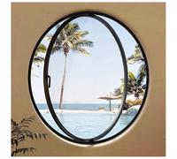 Fenêtre hublot noire rotative à 360° - 80 cm en verre trempé pour salle de bain, cuisine, chambre à coucher, salon, décoration moderne d'abri de jardin et solutions d'amélioration de la maison