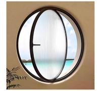 Fenêtre hublot rotative à 360° - Verre trempé élégant pour cuisine, salle de bain et salon (40 cm) - Abri de jardin rond polyvalent et fenêtre extérieure