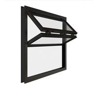 Fenêtre Intérieure Pliante à Guillotine Double - Alliage Aluminium, Verre Trempé & Verrou Intérieur. Fenêtre de Concession Personnalisable pour Restaurant, Café(WxH 28x24in/71.1x60.9cm)