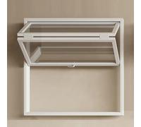 Fenêtre Intérieure Pliante à Guillotine Double - Fenêtre de Concession Aluminium avec Verre Renforcé. Coulissante Commerciale Personnalisable pour Restaurant Café(White,WxH 20x32in/50.8x81.2cm)