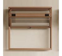 Fenêtre Intérieure Pliante à Guillotine Double - Fenêtre de Concession Aluminium avec Verre Renforcé. Coulissante Commerciale Personnalisable pour Restaurant Café(Brown,WxH 48x24in/121.9x60.9cm)