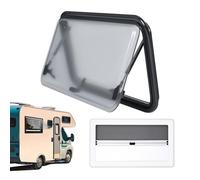 Fenêtre latérale de caravane 70x40 cm, de camping-car, à bascule, à push-up, avec verre occultant et moustiquaire pour caravane, noire