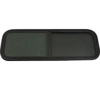 Fenêtre latérale de caravane, verre teinté, moustiquaire, design rectangulaire, noir