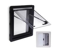 Fenêtre latérale pour caravane, 45x50 cm, fenêtre escamotable à ouverture pousser-tirer avec protection contre les insectes, protection visuelle, store occultant, pour caravanes, camping-cars et