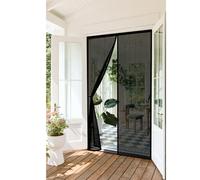 Fenetre Magnétique 170 x 197 cm Puissants Aimants, Maille Très Dense Anti Mouches et Insectes, Sans Percer Auto-Fermable, Moustiquaire Aimantée Ouverture pour Patio, Noir