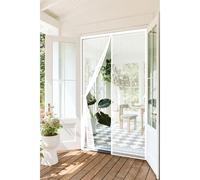 Fenetre Magnétique 170 x 211 cm Puissants Aimants, Maille Très Dense Anti Mouches et Insectes, Sans Percer Auto-Fermable, Moustiquaire Aimantée Ouverture pour Patio, Blanc
