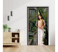 Fenetre Magnétique 59 x 296 cm Puissants Aimants, Fermeture Automatique, Sans Perçage, Anti Mouches et Insectes Magnétique Moustiquaire pour Porte pour Patio, Noir