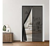 Fenetre Magnétique 69 x 252 cm Maille Ultra-Fine, Fermeture Auto Aimants, Bande Auto-Agrippante, Montage Facile Moustiquaire sur Mesure de Porte pour Porte Exterieur, Noir