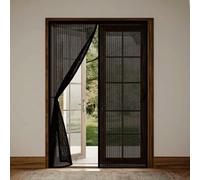 Fenetre Magnétique 95 x 195 cm Puissants Aimants, Maille Très Dense Anti Mouches et Insectes, Sans Percer Auto-Fermable, Épaissie Moustiquaire Porte pour Patio, Noir