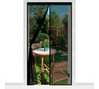 Fenetre Magnétique 95 x 195 cm Puissants Aimants, Maille Très Dense Anti Mouches et Insectes, Sans Percer Auto-Fermable, Moustiquaire Professionnelle pour Patio, Noir