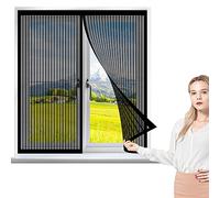 Fenetre Magnetique Rideau 115 x 110 cm, Maille Ultra Fine Moustiquaire, Laisse Passer l'Air Frais pour La Plupart Les Types de FenêTres ou Porte, Noir