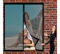 Fenetre Magnetique Rideau Anti Mouche 82 x 160 cm Moustiquaire Enroulable Sans Percer Facile à Installer Porte Anti Insecte pour Les Types de Fenêtres, Noir