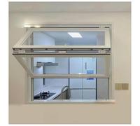 Fenêtre Métallique Maison, Fenêtre De Service Food Trucks, Fenêtre Service Avec Vitrage Trempé, Petites Fenêtres Coulissantes À Ouverture Verticale Cuisines Professionnelles(90x80 cm)