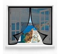 Fenêtre Moustiquaire Anti-Mouche 50 x 75 cm Automatiquementfermé Détachables pour fenêtre de toit, Noir