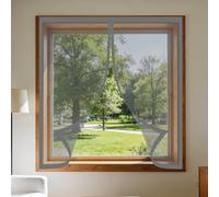 Fenêtre Moustiquaire Magnétique 60 x 100 cm Aimants Puissants Fermeture Magnétique Moustiquaire Installation Facile pour Balcon, Chambre et Salon, Gris
