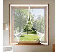 Fenêtre Moustiquaire Magnétique 60 x 100 cm Aimants Puissants Fermeture Magnétique Moustiquaire Installation Facile pour Balcon, Chambre et Salon, Blanc