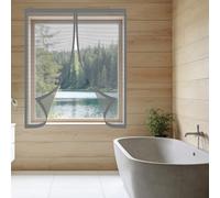 Fenêtre Moustiquaire Magnétique 60 x 60 cm Perçage Maille Ultra Fine Moustiquaire de Porte Ou Fenetre Magnetique Installation Facile pour Balcon, Chambre et Salon, Gris