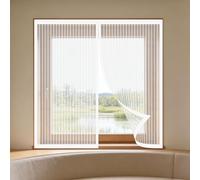 Fenêtre Moustiquaire Magnétique 90 x 130 cm Perçage Maille Ultra Fine Magnétique Moustiquaire Amovible, Facile à Installer pour Balcon, Chambre et Salon, Blanc