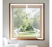 Fenêtre Moustiquaire Magnétique 95 x 95 cm Aimants Puissants Fermeture Porte Sans Perçage Moustiquaire de Porte Installation Facile pour Balcon, Chambre et Salon, Blanc