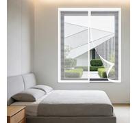 Fenêtre Moustiquaire Rideau Moustiquaire 60 x 60 cm Perçage Maille Ultra Fine Porte Fenêtre Magnétique Installation Facile pour Balcon, Chambre et Salon, Blanc