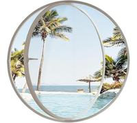 Fenêtre pivotante à 360° en Verre trempé avec poignée, décoration Murale intégrée, fenêtre à battant pivotante pour intérieur, Salle de Bain, sous-Sol, Blanc 3,70 cm/27,5 po