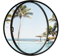 Fenêtre pivotante à 360° en Verre trempé avec poignée, décoration Murale intégrée, pour intérieur, Salle de Bain, sous-Sol, Noir, 3,50 cm