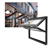 Fenêtre pliante en aluminium robuste, fenêtre de service verrouillable à double guillotine personnalisable pour magasin de thé au lait, fenêtre de service et maison mobile(WxH 20x36in/50.8x91.4cm)