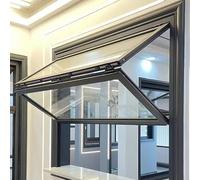 Fenêtre Pliante Haut/bas avec Verre Renforcé Et Serrures, Fenêtre Pliante en Aluminium, Service de Food Truck en Alliage D'aluminium, Verre Trempé de 5 Mm pour Stand de Concession(WxH 16x32in/40.6x81.