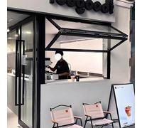 Fenêtre Pliante pour Concession, FenêTre Coulissante en Aluminium, Fenêtre de Cabanon Encastrée avec Verre Trempé, pour Food Trucks et Restaurants, Cafés(36x28in/91x71cm)