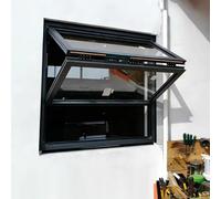 Fenêtre Pliante Verticale À Cadre en Aluminium, Fenêtre de Service Encastrée Manuelle pour Magasin de Fleurs, Café, Food Trucks et Restaurants(WxH 20x36in/50.8x91.4cm)