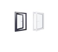 Fenêtre PVC - 700x1000 mm -Triple Vitrage - Bicolore blanc int/anthracite ext-poignée à gauche