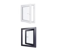 Fenêtre PVC - 700x800 mm -Triple Vitrage - Bicolore blanc int/anthracite ext-poignée à droite