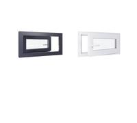 Fenêtre PVC - 800x400 mm -Triple Vitrage - Bicolore blanc int/anthracite ext-poignée à gauche